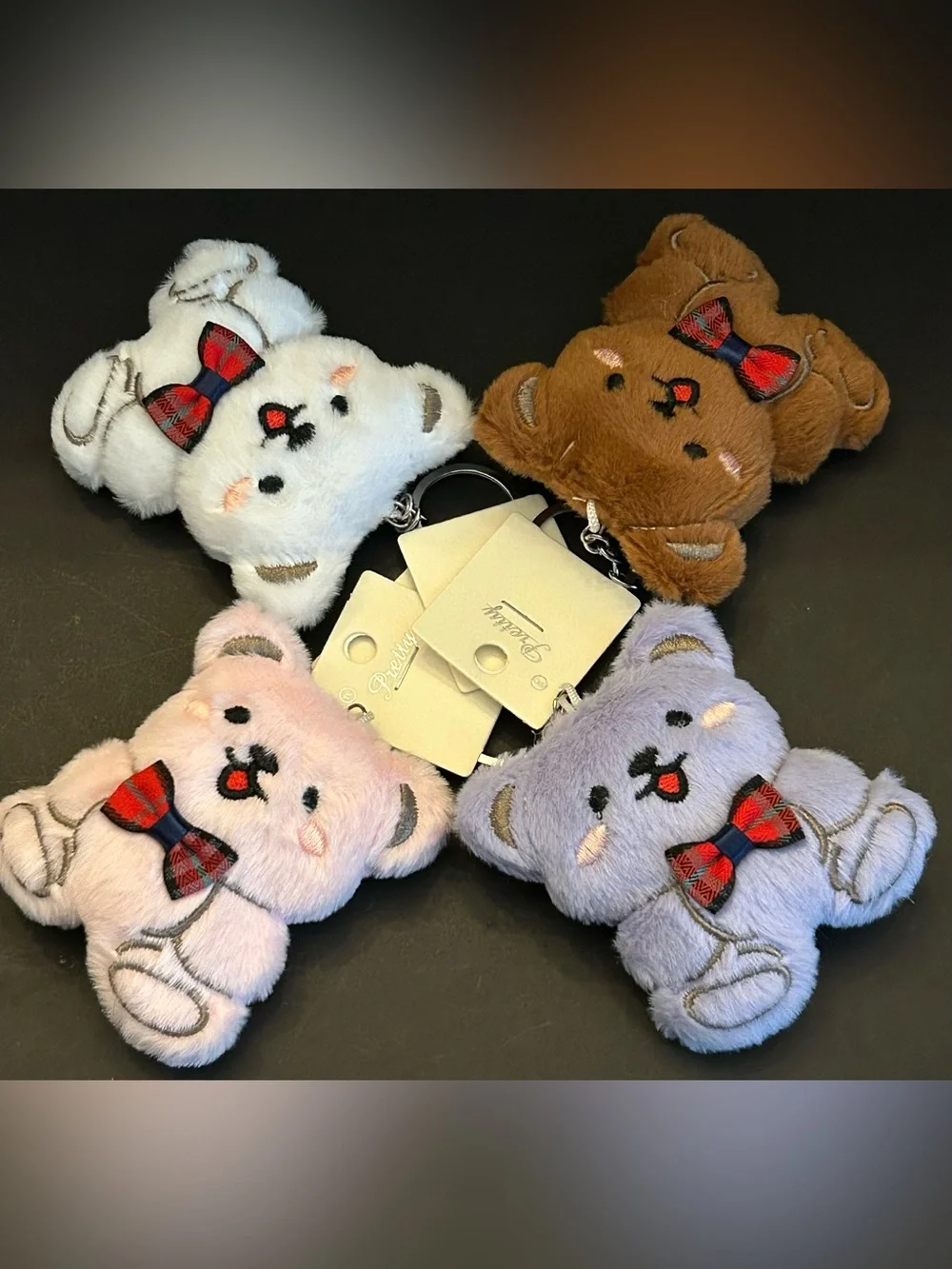 Plush & Soft Teddy Bear 🧸 Bag Charm Backpack Charm Keychain Choice of 4-Colors